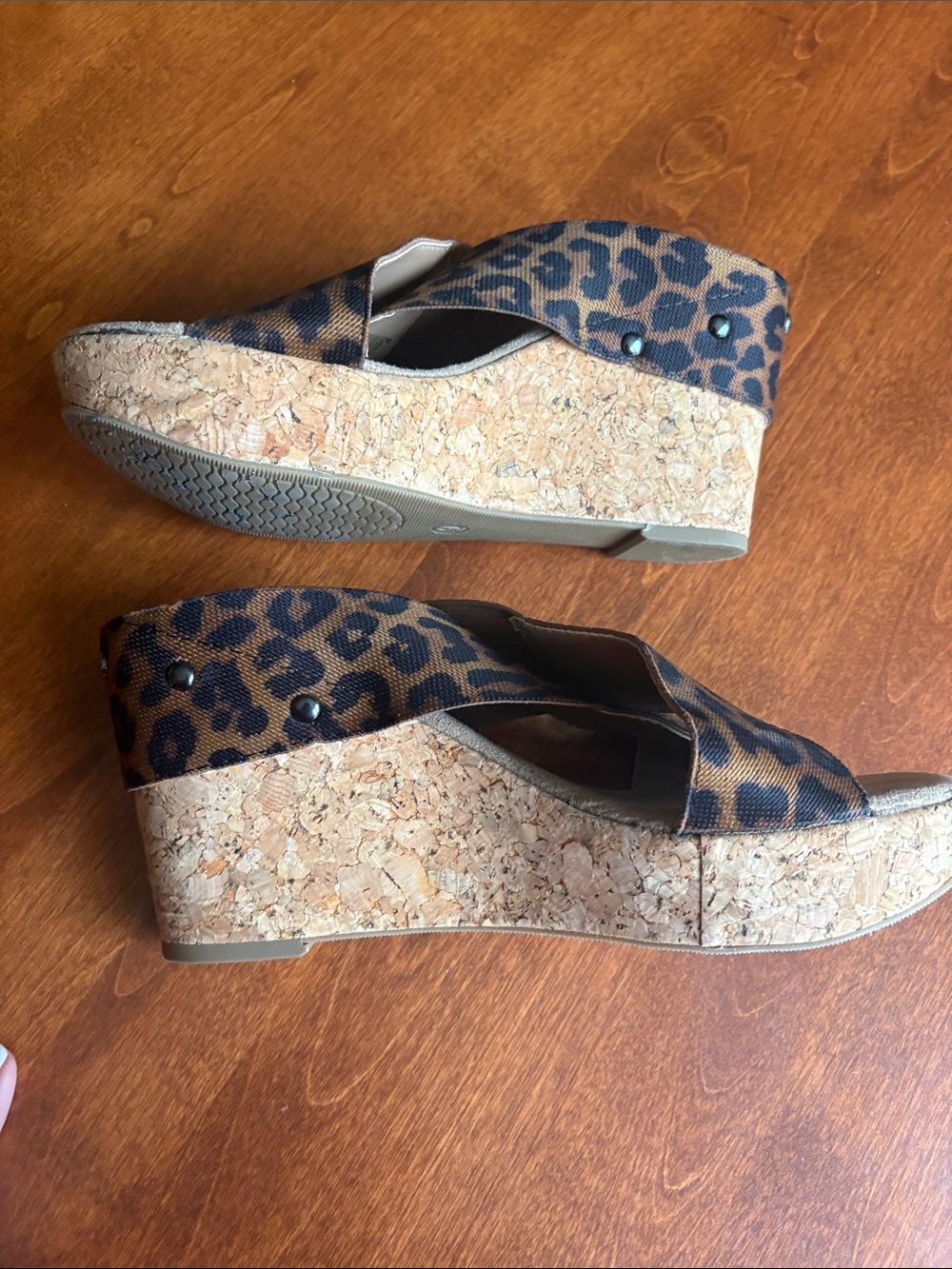 Merona Leopard Print Crisscross Mule Sandals - Picture 3 of 4